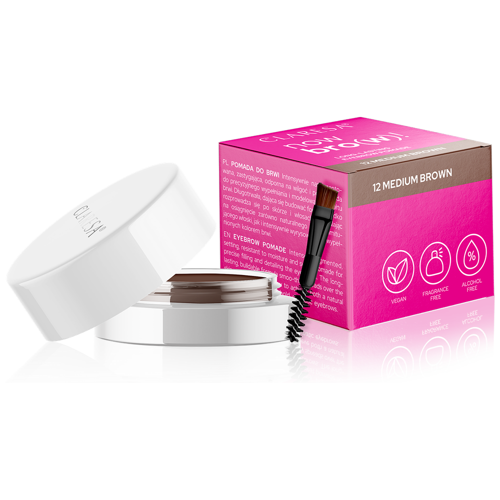 Claresa Now Brow Eyebrow pomade, 12 - Medium Brown