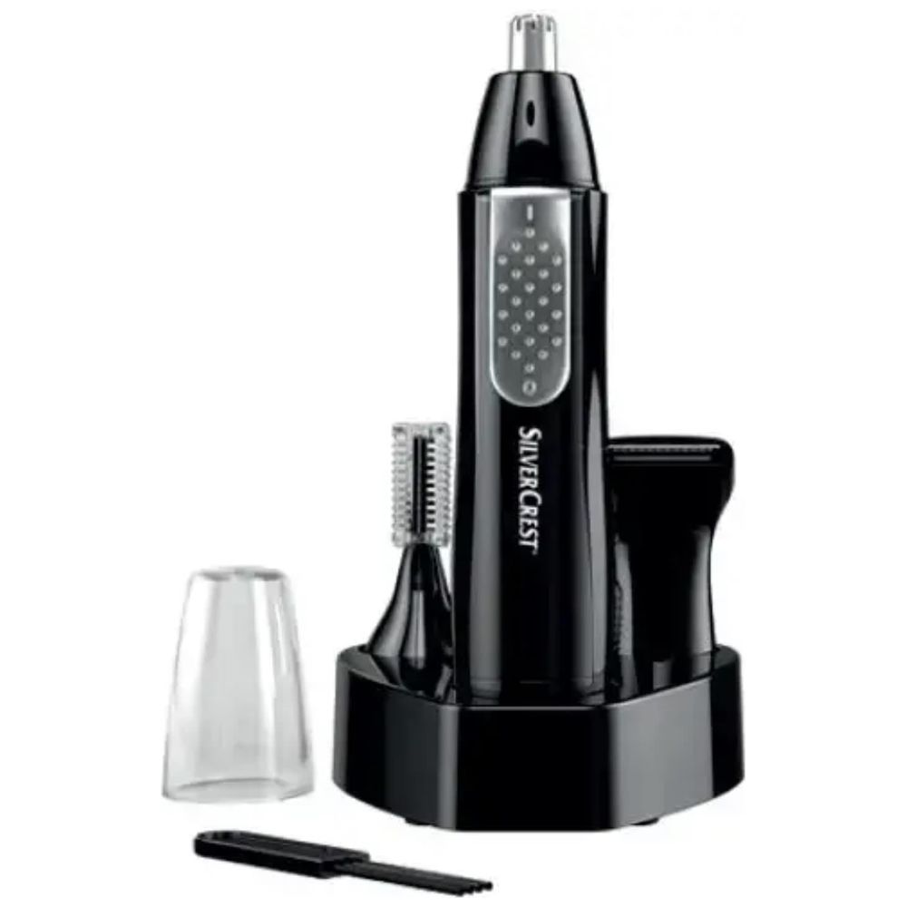 Silver Crest ماكينة تشذيب شعر الأنف والأذن والوجه - أسود