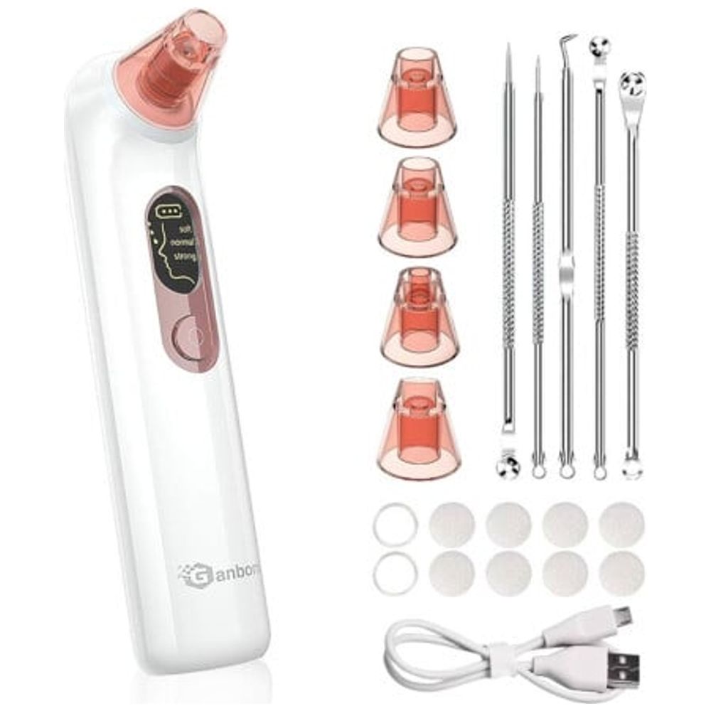 Ganbom Xpre202 - Blackhead Suction Device with LED Screen, USB Charging - White