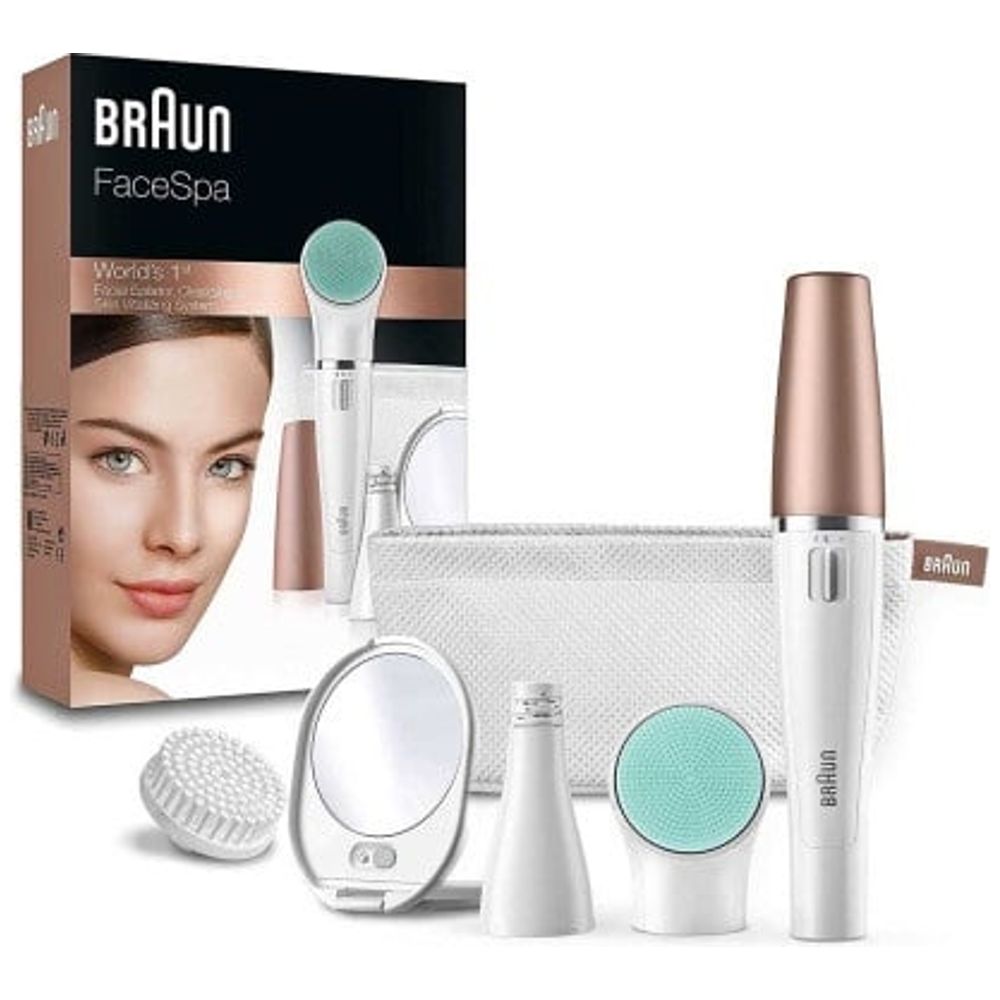 Braun FaceSpa 851V - 3-in-1 facial epilating, cleansing & vitalization system - White
