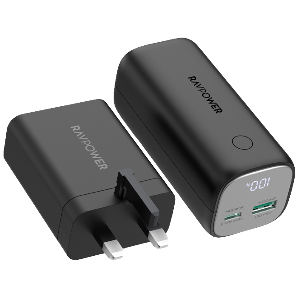RAVPower RAVPower - Power Bank - 10400mAh - 30W PD + 65W Wall Charger - Black 10400mAh – 69,000 IQD Iraq