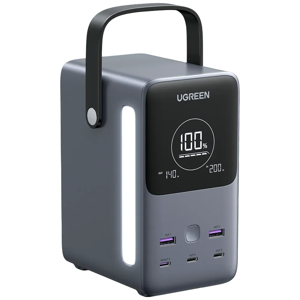 Ugreen U-Green Power Bank - 48000mAh Capacity - Laptop Charging - LED Light - Ports 5 - Gray 48000mAh, 5 Ports