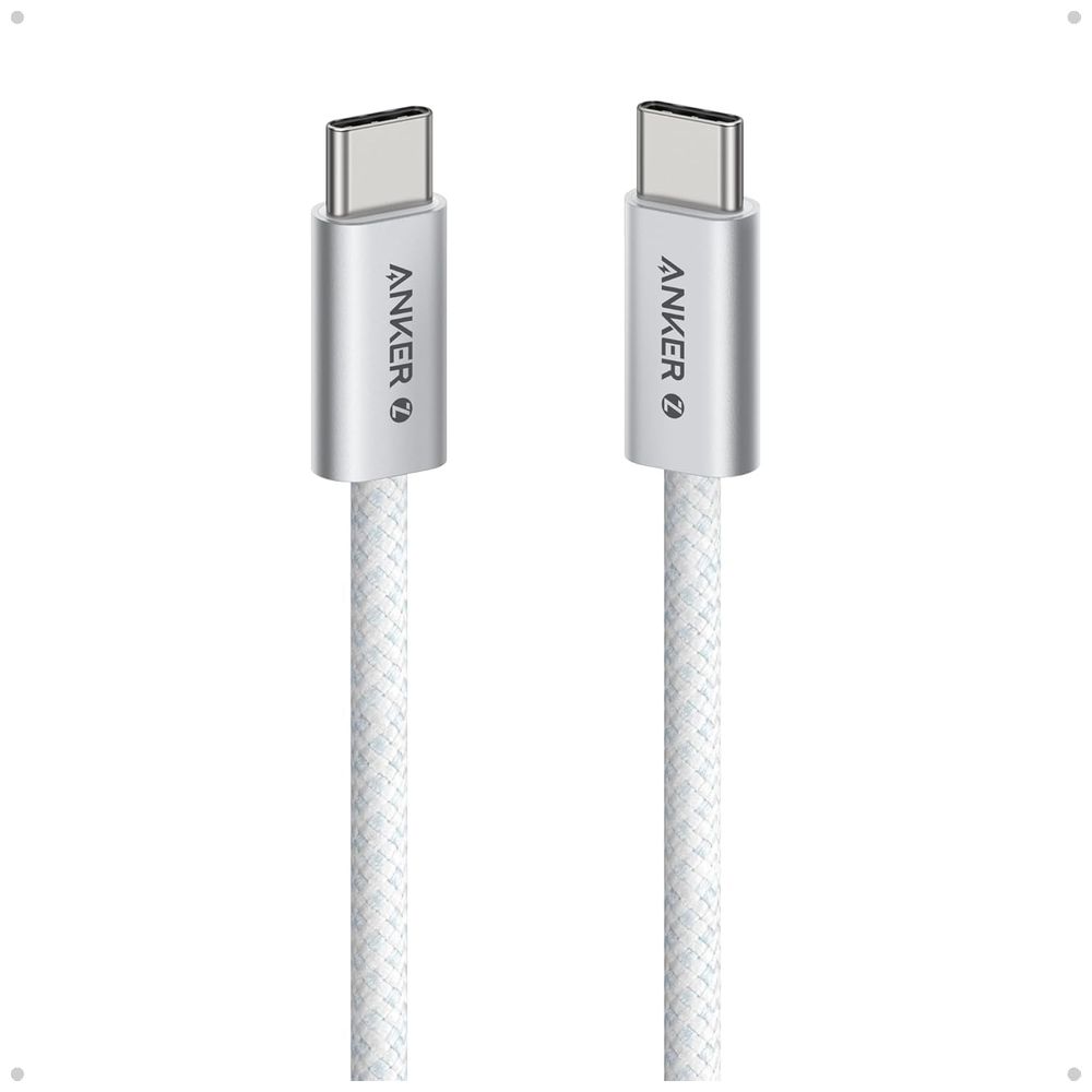 Anker Zolu USB-C to USB-C Cable - 240W Fast Charging - Slim 5.8mm Connector - White 240W – 15,000 IQD Iraq