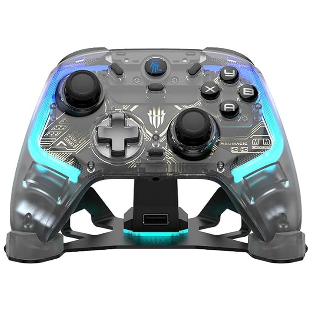 Redmagic Cyber Gaming Controller with Charging Dock - Multi-Platform, Hall Effect Joysticks - RGB Lighting - 860 mAh - Transparent 860mAh – 110,000 IQD Iraq
