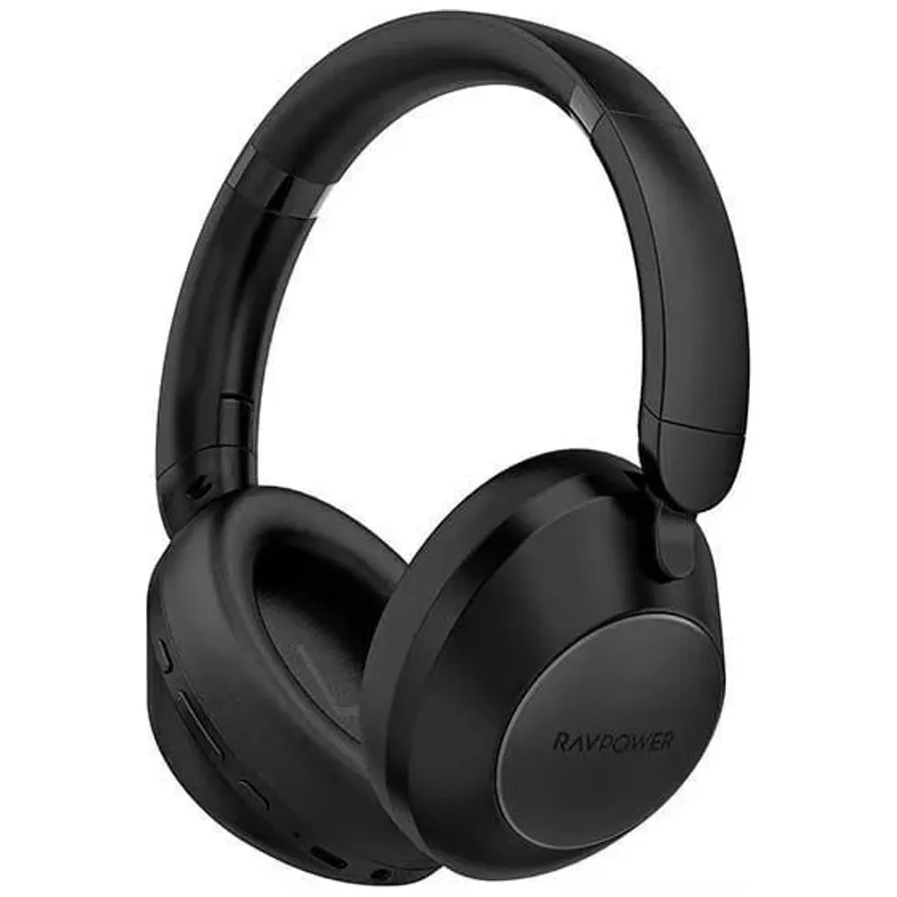 RAVPower RAVPower - Bluetooth Headphone Over Ear - Bluetooth 5.3 - Up to 55 hours ANC off - Black Bluetooth 5.3, up to 55 hours