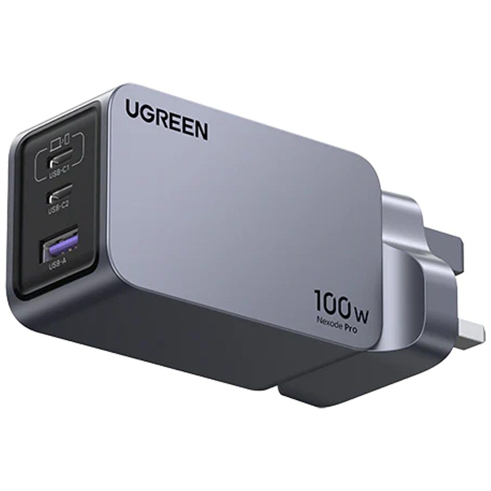 Ugreen Anker Wall Chargers GaNInfinity - 100W  - 3 USB-C Ports Smart Power Distribution - Fast Charging - Compact Design with Full Protection - Gray 100W