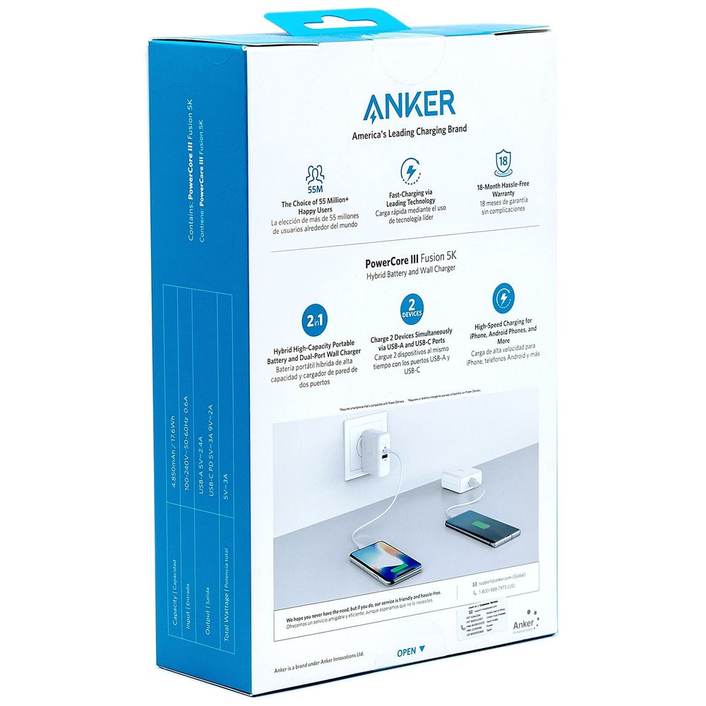 Anker Anker 2 in1 Wall Charger - 18W - USB-C - White 18W