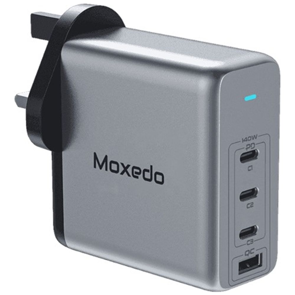Moxedo - Wall Charger - 140W - 4 Ports -  LED Indicator - Gray 140W, 4 Ports – 75,000 IQD Iraq