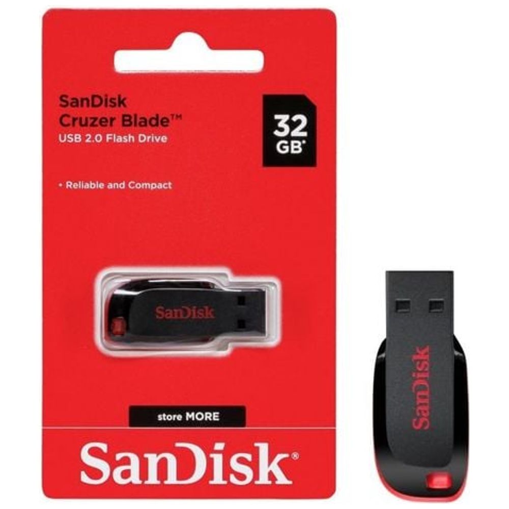 SanDisk SanDisk Cruzer Blade - 32GB - USB Flash Drive - Black red 32GB