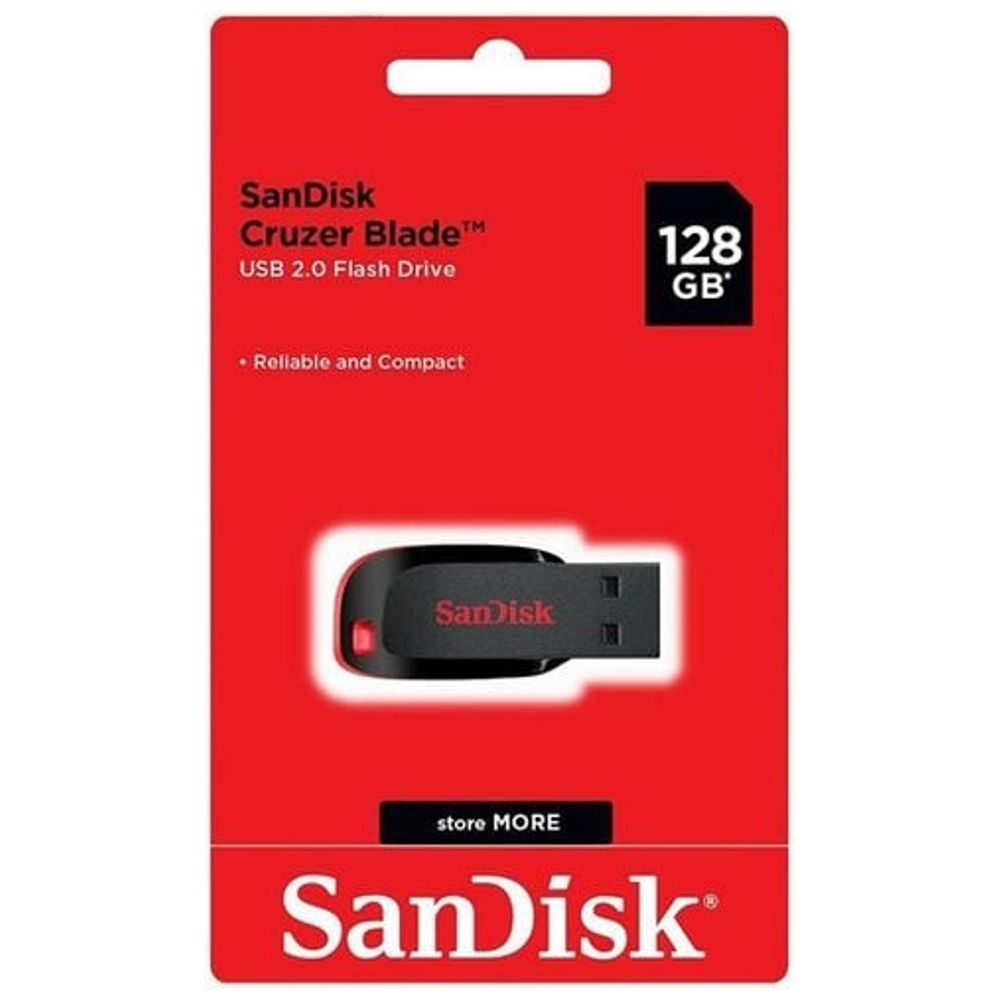 SanDisk SanDisk Cruzer Blade - 128GB - USB Flash Drive - Black red 128GB