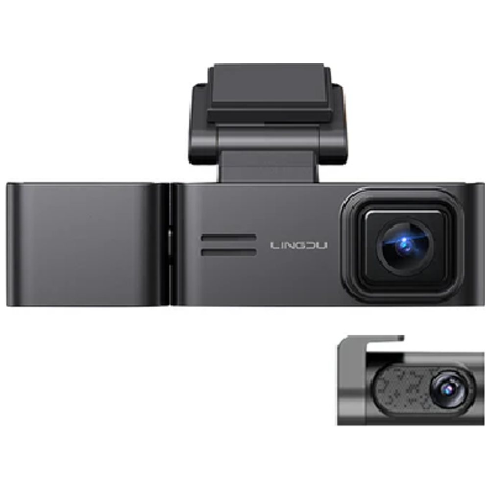 Lingdu C34 Dash Cam - 3 Channels (3CH) - 4K Resolution - IR Night Vision for Cabin - 5G Wi-Fi - GPS Tracking 4K