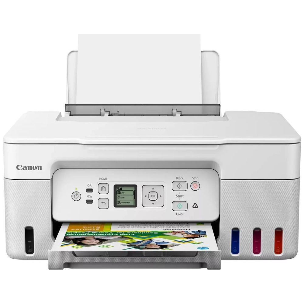 Canon PIXMA G3470 all-in-one inkjet printer - Wi-Fi connectivity for wireless printing - Supports multiple paper types and sizes - White
