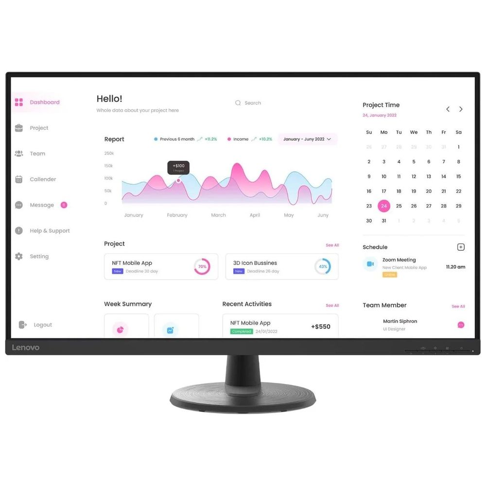 Lenovo Lenovo 31.5 Inch D32 40 Series - Flat Monitor - 60HZ - 4ms Response Time - FHD 31.5 Inch, 60Hz, 4ms, FHD