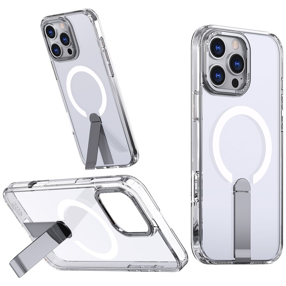 Fashion Case Fashion Case iPhone 16 Pro Max Case - Clear - MacSafe Support - Built-in Foldable Kickstand - High-Quality Crystal Acrylic – 19,250 IQD Iraq