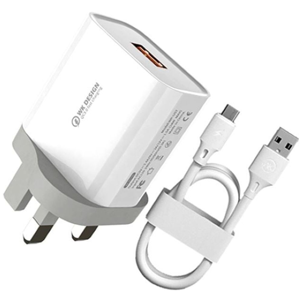 WEKOME WEKOME WK WP U57 Maxspeed Wall Charger - 18W - USB to USB-C Cable - White 18W – 15,750 IQD Iraq