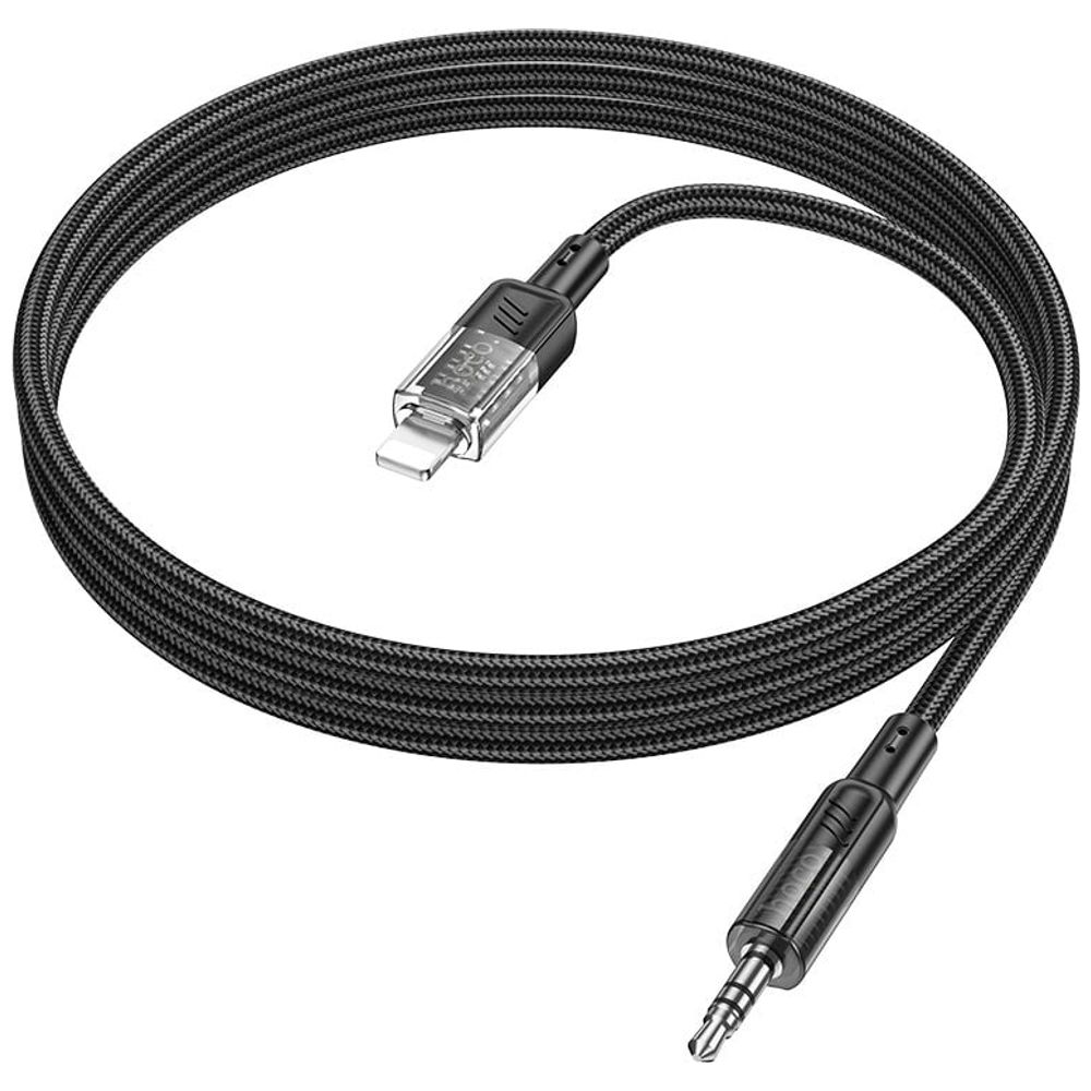 HOCO HOCO - Lightning to 3.5mm AUX Hi-Fi Audio Cable - 1.2 m - Black 1.2m