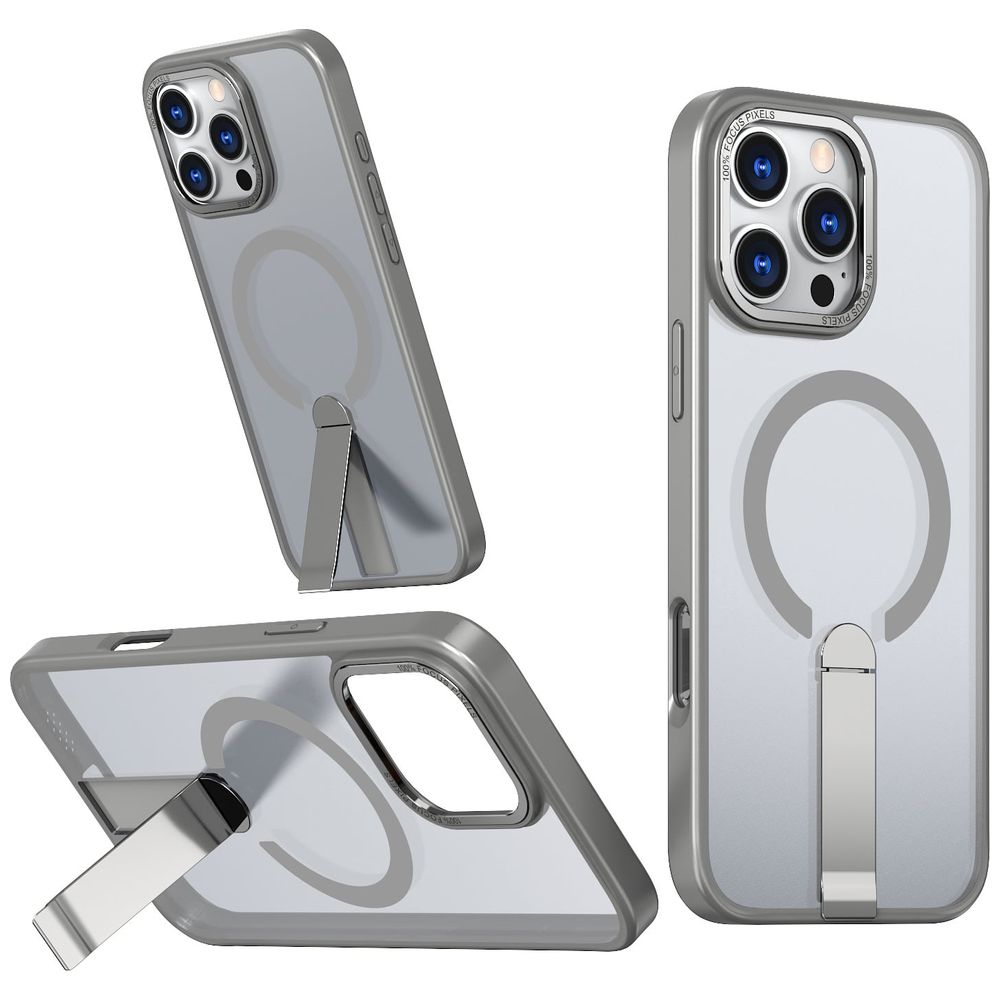 Fashion Case Fashion Case iPhone 16 Pro Max Case - Clear - MacSafe Support - Built-in Foldable Kickstand - Matte Crystal Acrylic – 19,250 IQD Iraq