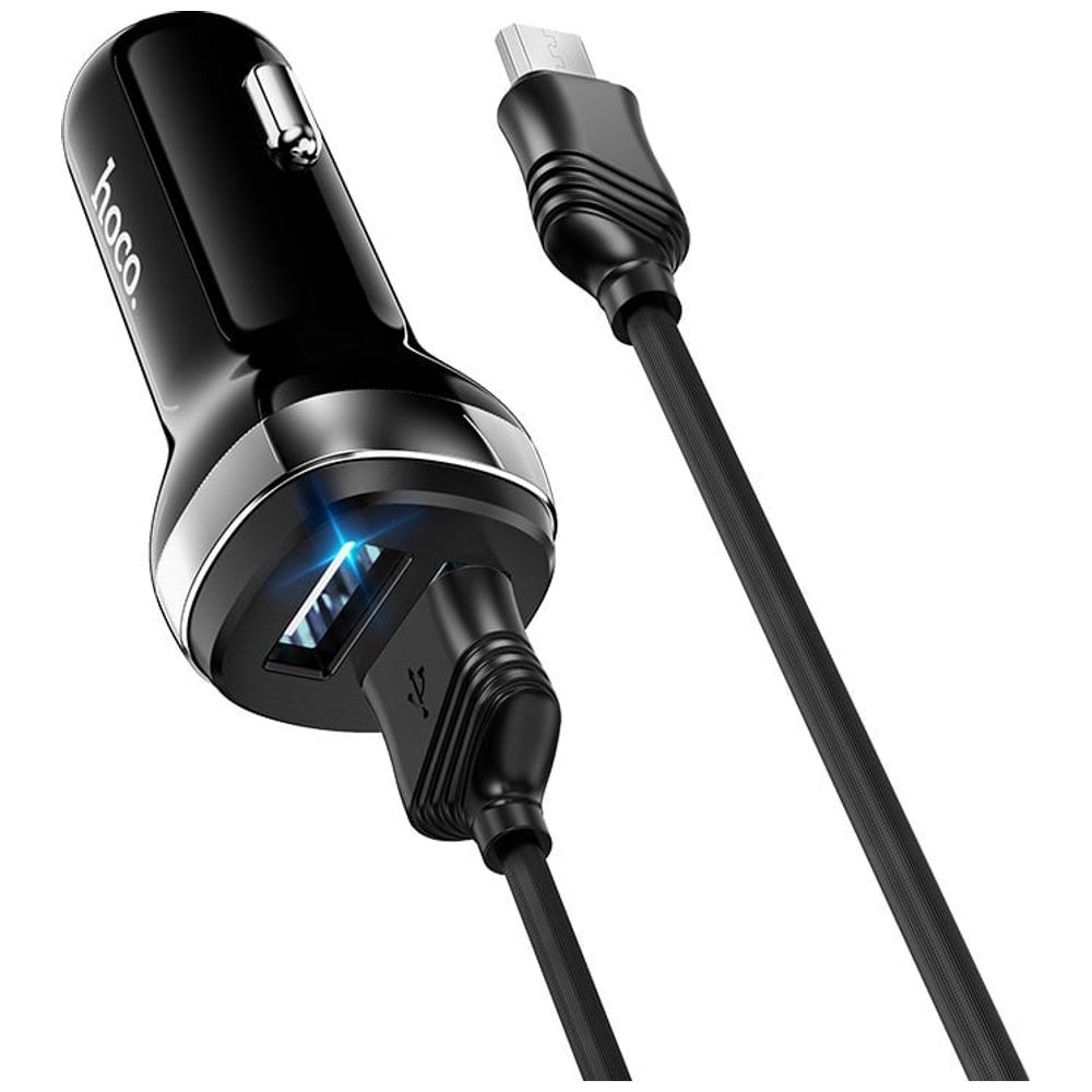 HOCO HOCO Z40 Superior - Car Charger - Dual USB with USB to Micro USB Cable - Black
