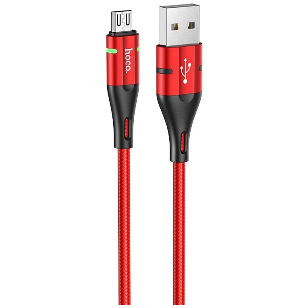 HOCO HOCO - Charging Data Cable USB to Micro USB - 1.2 m - Red 1.2m