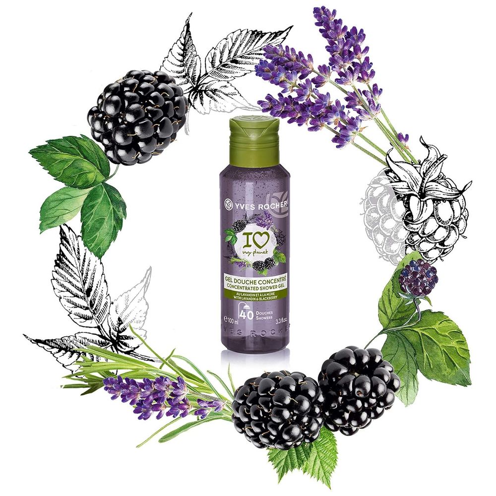 Yves Rocher Gel Shower With Lavender Blackberry, 100ml