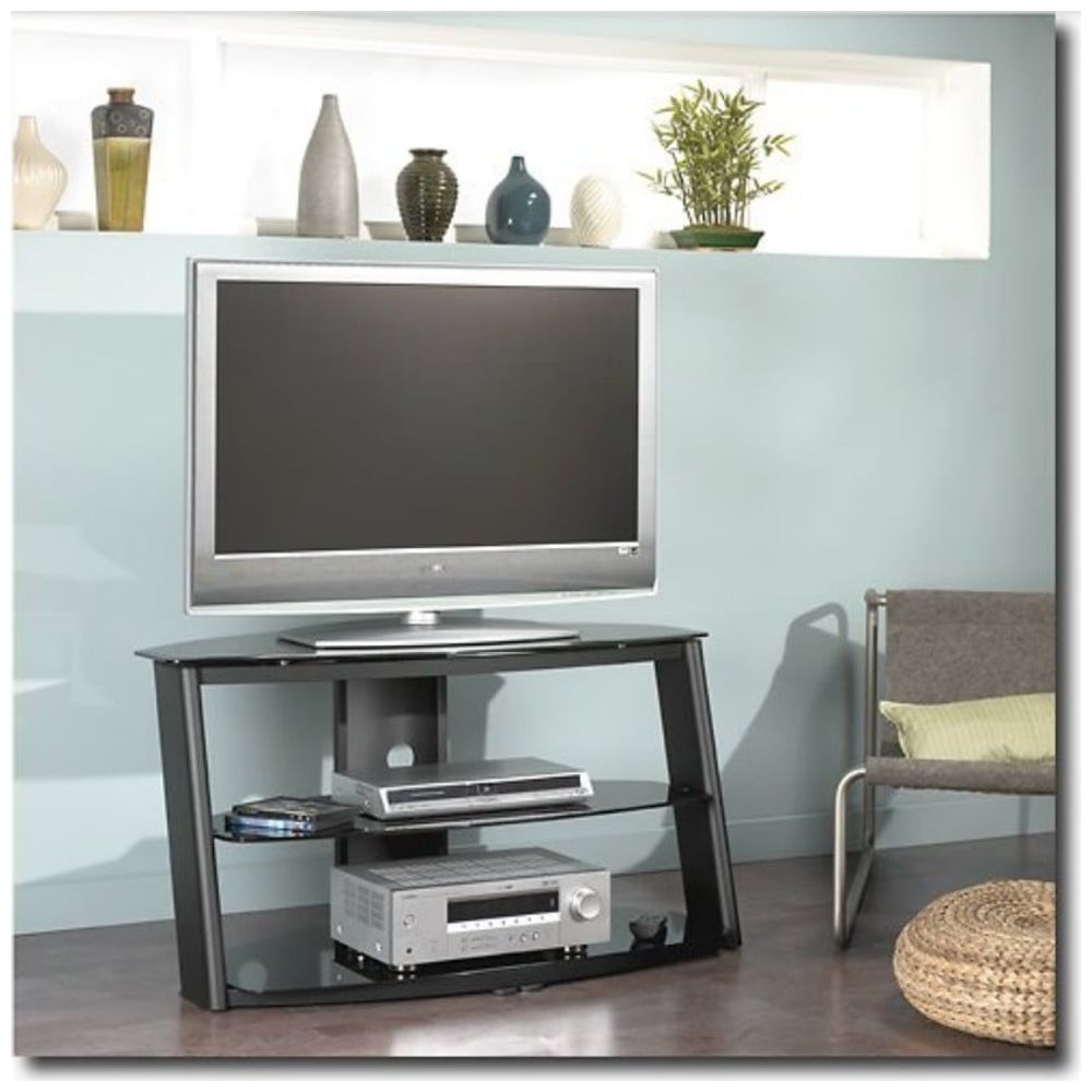 1st Shine NT-c1141 Tempered Glass TV Stand - Black
