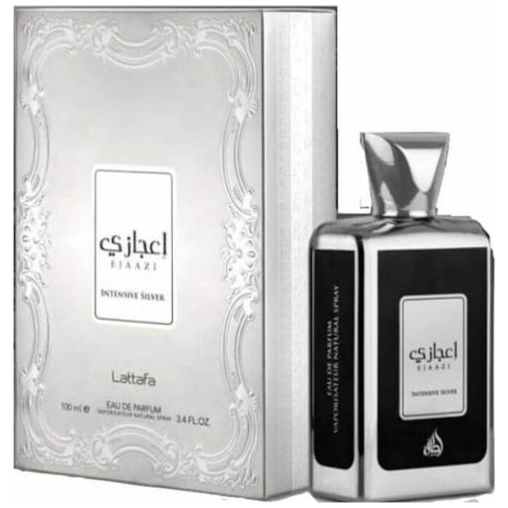 Ejaazi Intensive Silver by Lattafa for Unisex - Eau de Parfum, 100 ml