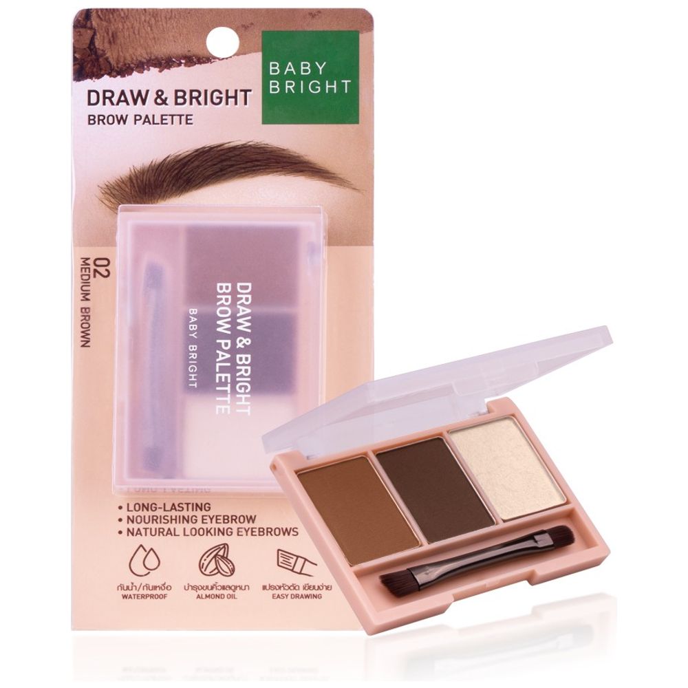 Baby Bright Draw & Bright Brow Palette Powder - 02 Medium Brown