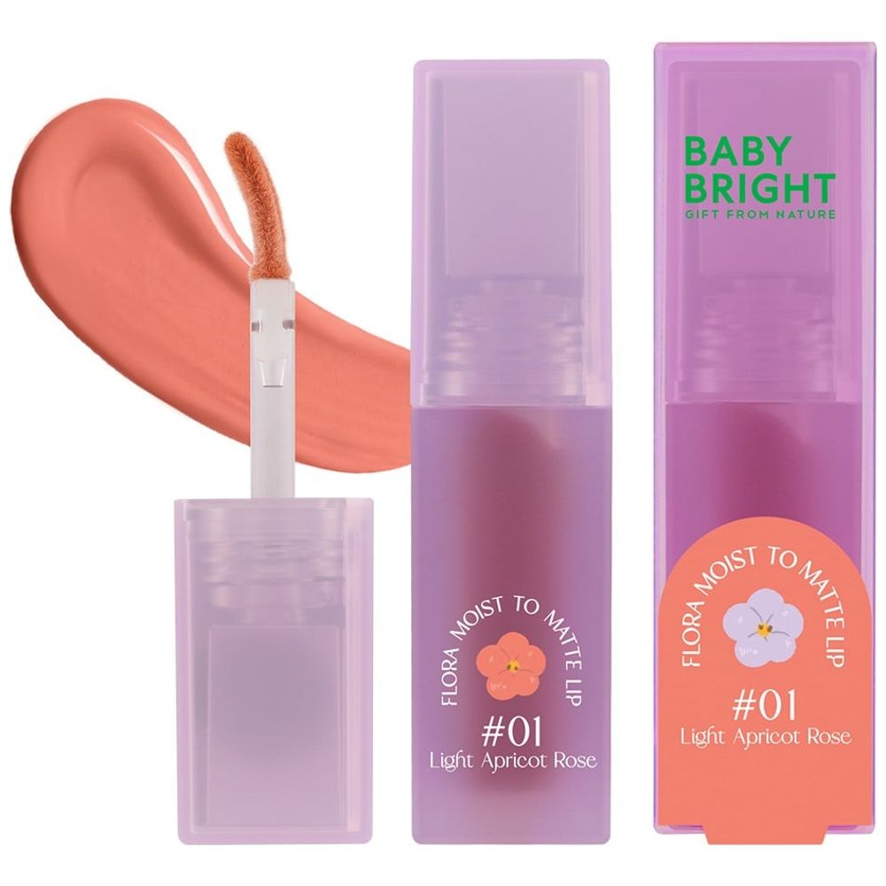 Baby Bright Matte Liquid Lipstick, 01 LIGHT APRICOT ROSE