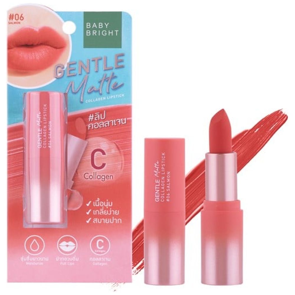 Baby Bright Gentle Matte Collagen Lipstick, 06 salmon
