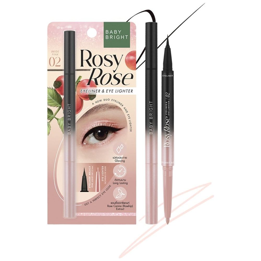 Baby Bright Rosy Rose Eyeliner & Eye Lighter, 02 Bride Pink