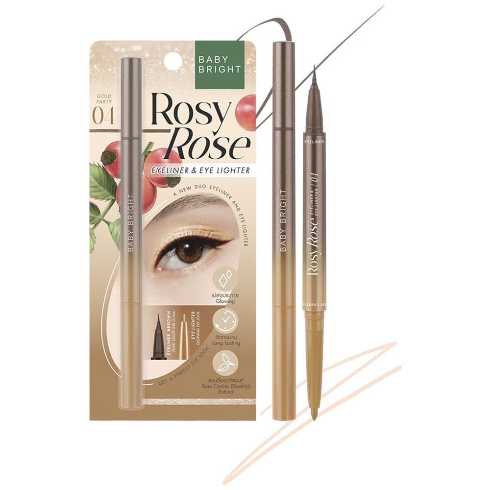 Baby Bright Rosy Rose Eyeliner Shiny, 04 Gold Party