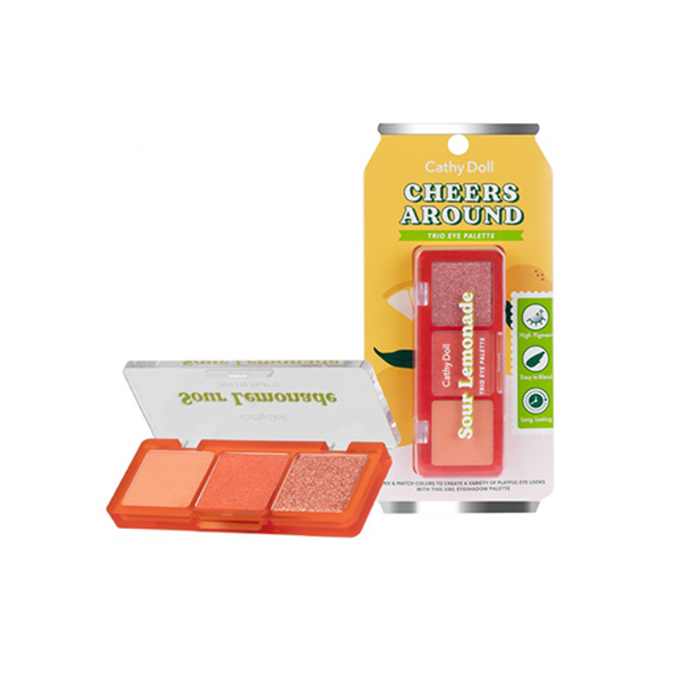 CATHY DOLL Cheers Around Trio Eye Palette, 04 Sour Lemonade
