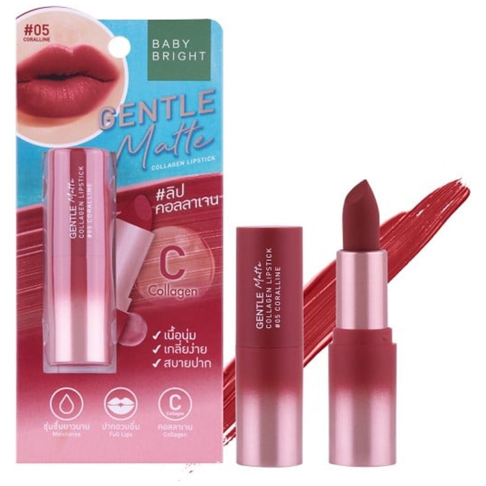 Baby Bright Gentle Matte Collagen Lipstick, 05 coralline