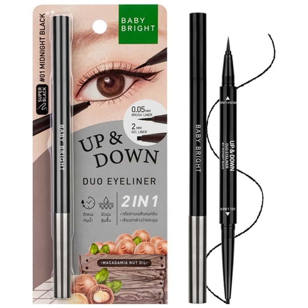 Baby Bright Up and Down Duo Eyeliner, 01 Midnight Black