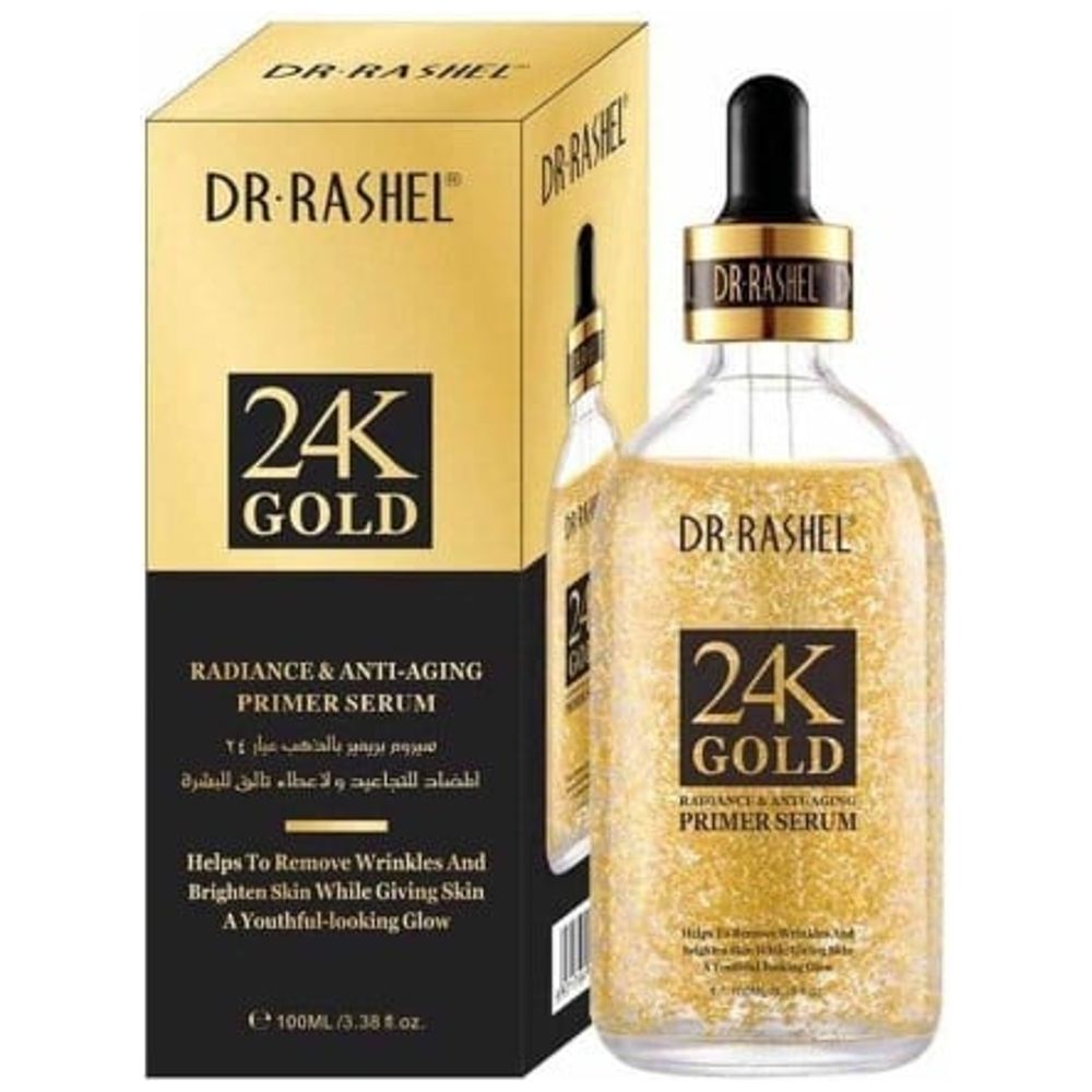 Dr. Rashel Gold Radiance 24K Facial Primer Serum, Hydrating, Anti-Aging, and Wrinkle Reduction Serum - 100ml