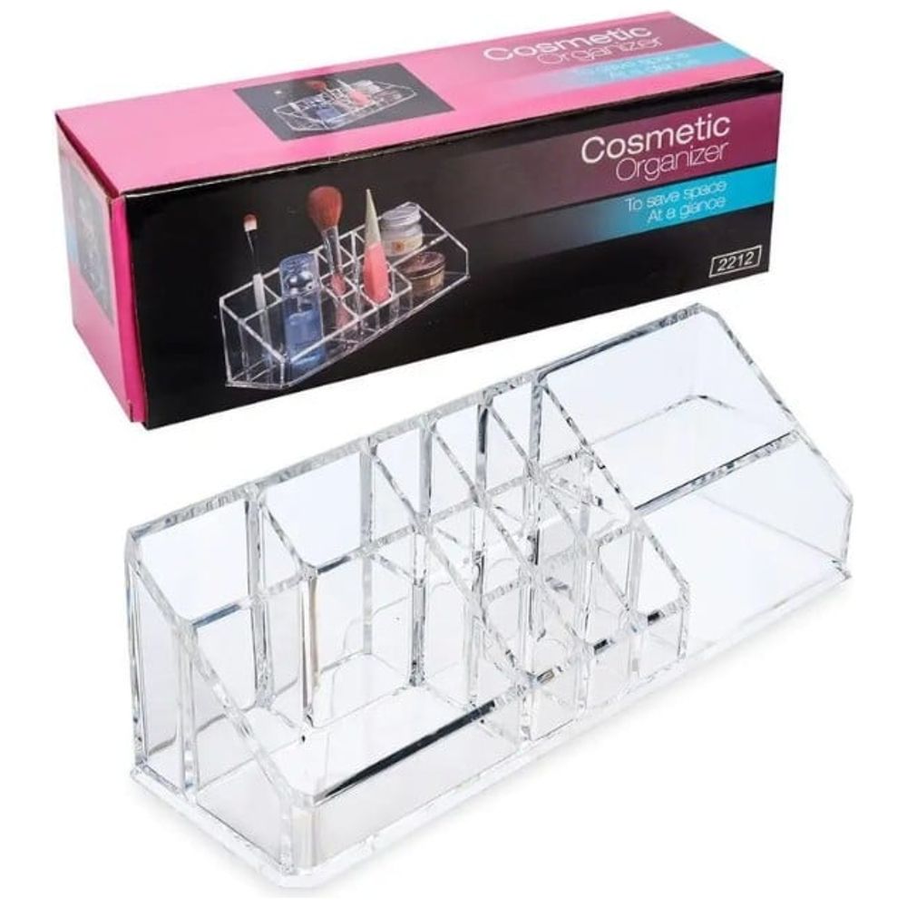 Acrylic Makeup Organizer with 14 Compartments - Transparent