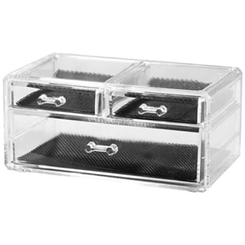 Acrylic Makeup Organizer with 3 Drawers - Transparent