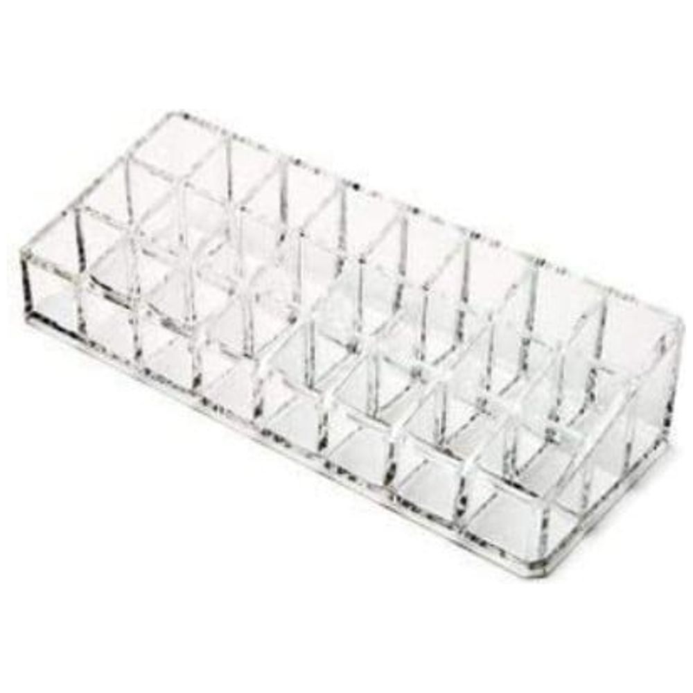 Acrylic Makeup Organizer with 24 Compartments - Transparent