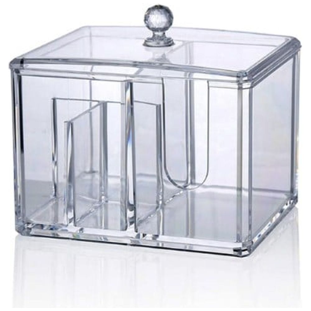 Acrylic Makeup Organizer with 4 Compartments - Transparent