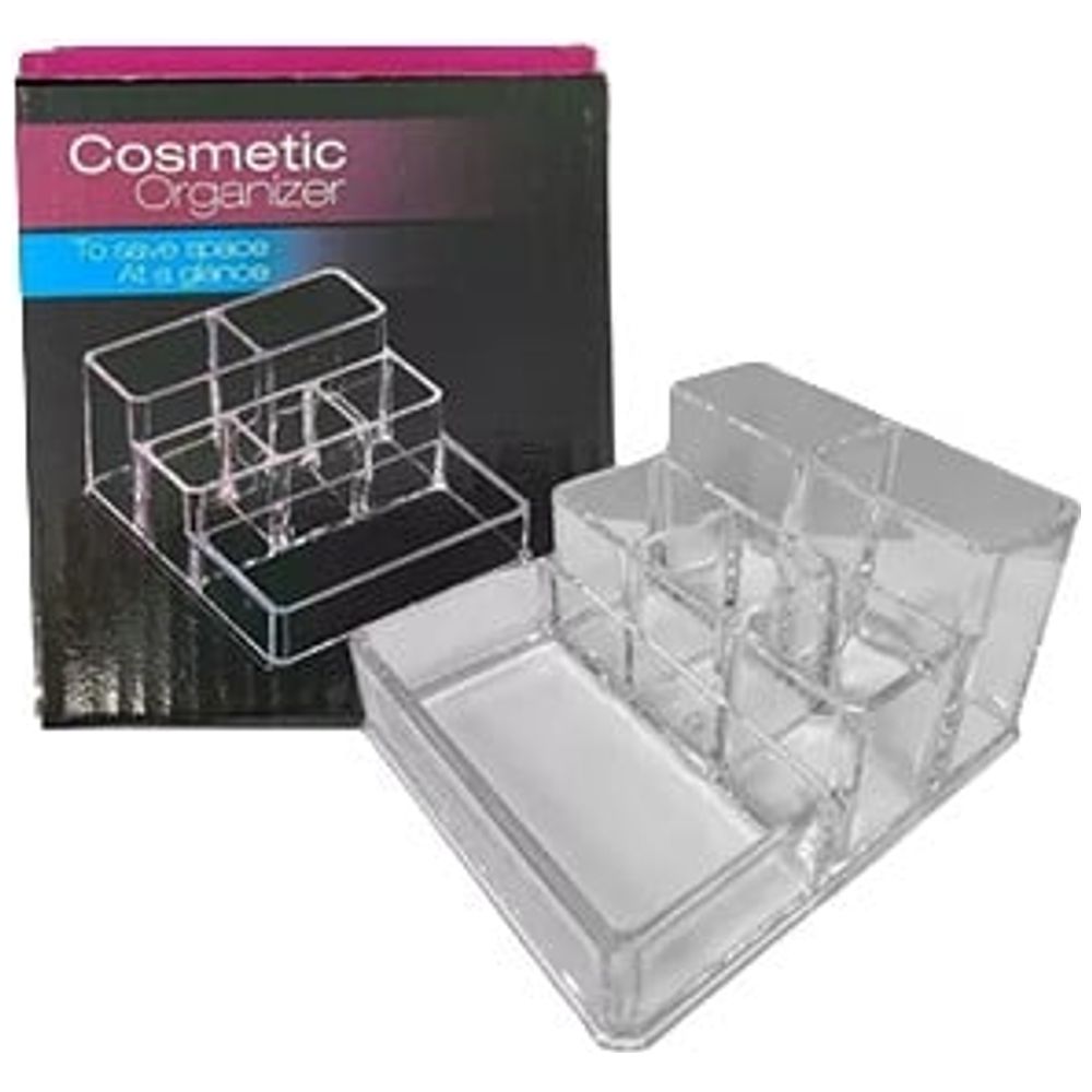 Acrylic Makeup Organizer with 6 Compartments - Transparent