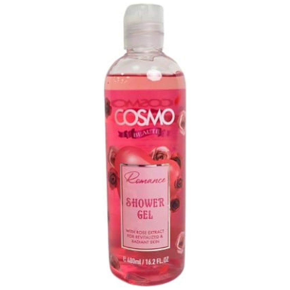 Cosmo Romance Rose Extract Shower Gel - Provides 24-Hour Hydration, 480 ml