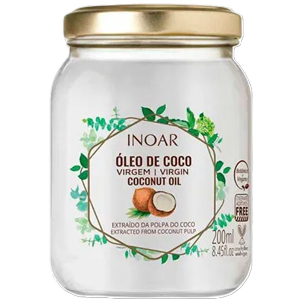 INOAR Coconut Oil Treatment - For Hair & Skin Care – Strengthens Hair & Moisturizes Skin - 200 ml 200 ml