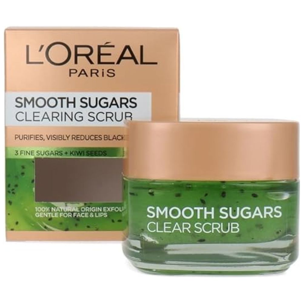 Elryan - Loreal Smooth Sugars J50 Kiwi Clear Face And Lips Scrub