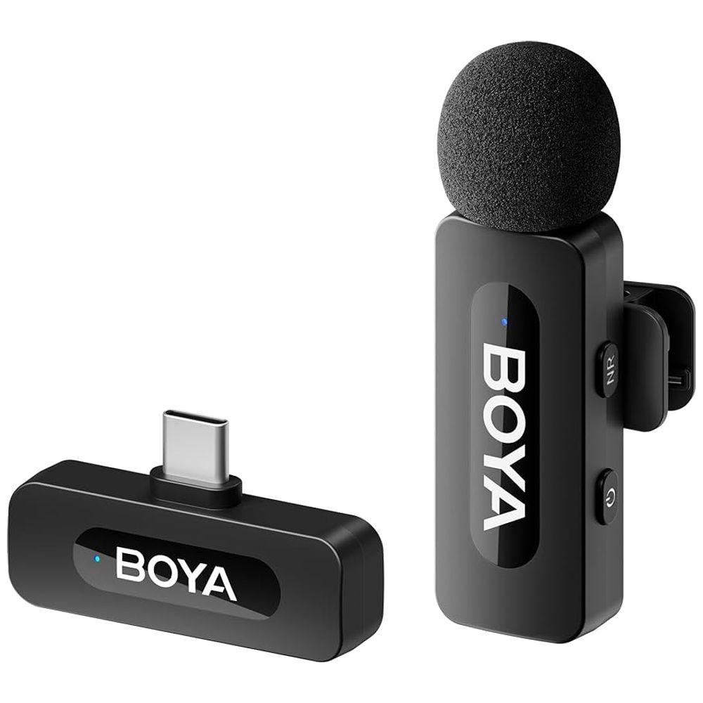 BOYA Wireless lavalier microphone - USB-C Compatibility - Noise Canceling - Black – 45,000 IQD Iraq