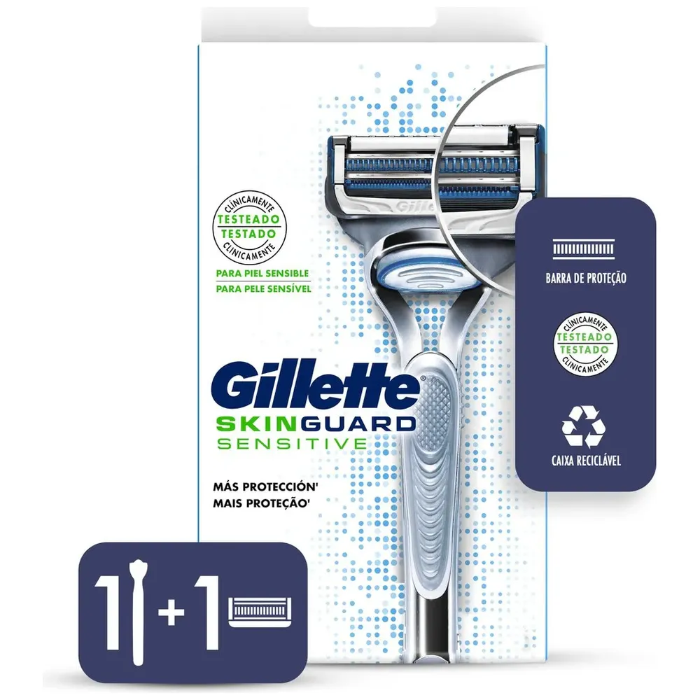 Gillette SkinGuard Sensitive Razor - smooth shave for sensitive skin, Silver