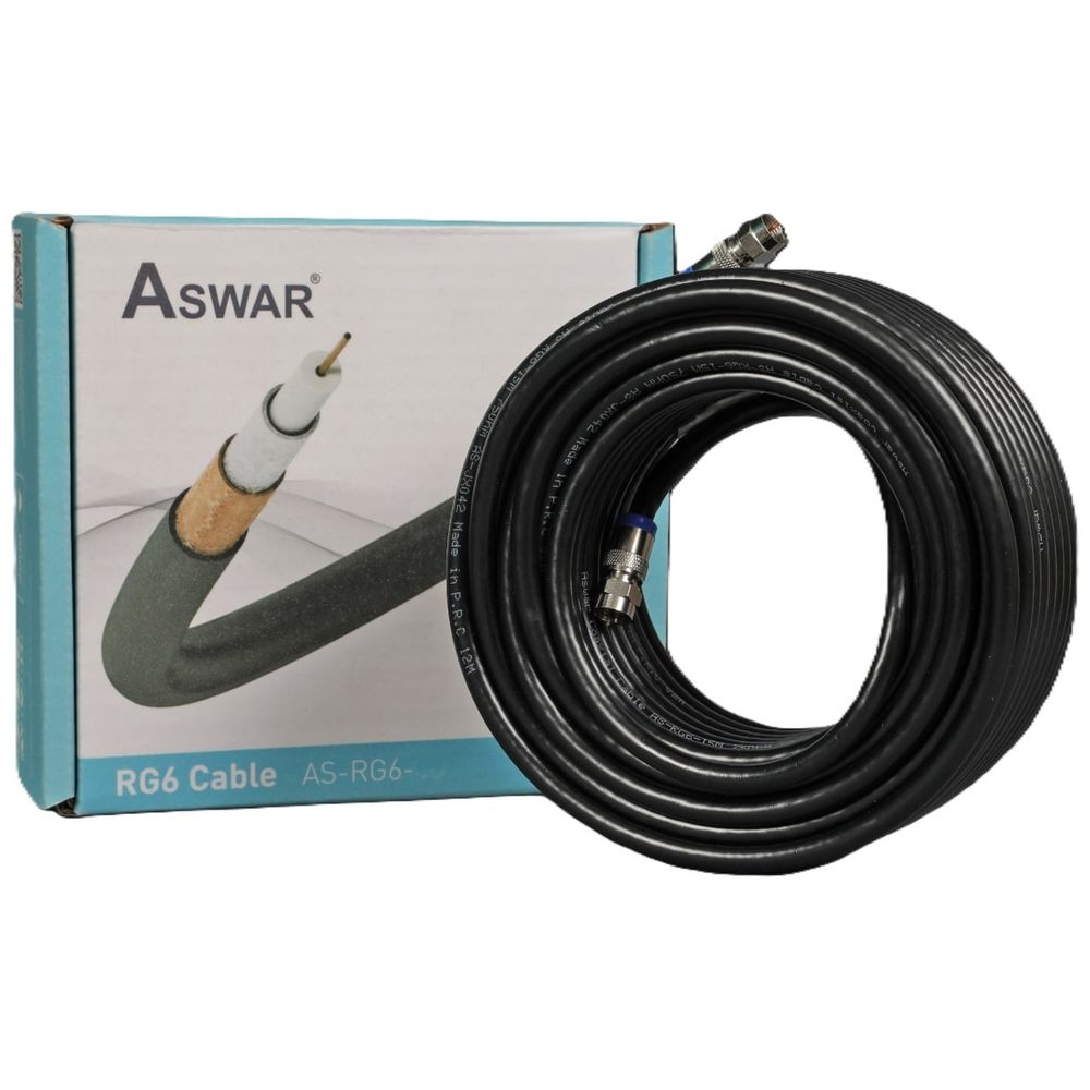 Aswar Aswar - Coaxial Cable RG6 for Satellite - 40 m - Black 40 m