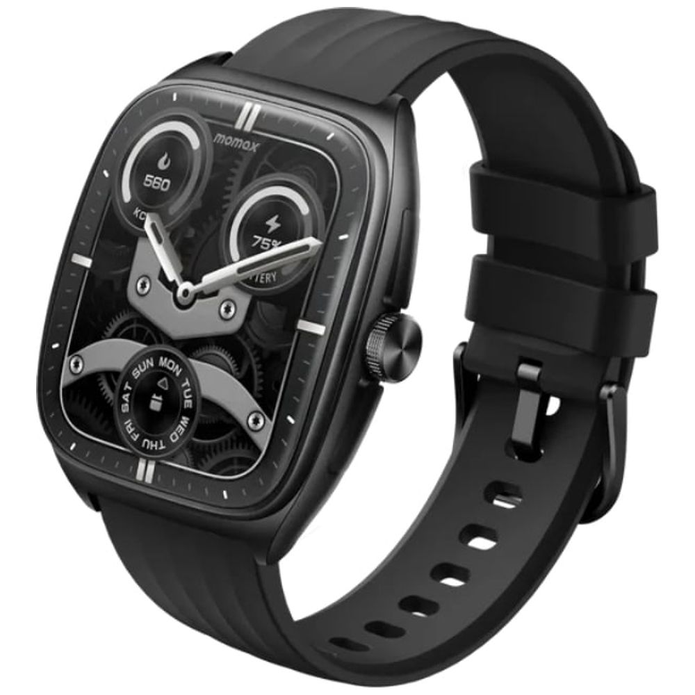 Momax Momax 1-WEAR Curvex Smart Watch - 1.96-Inch Curved AMOLED Display - 400mAh Battery with up to 12 days of use - Black 1.96-inch