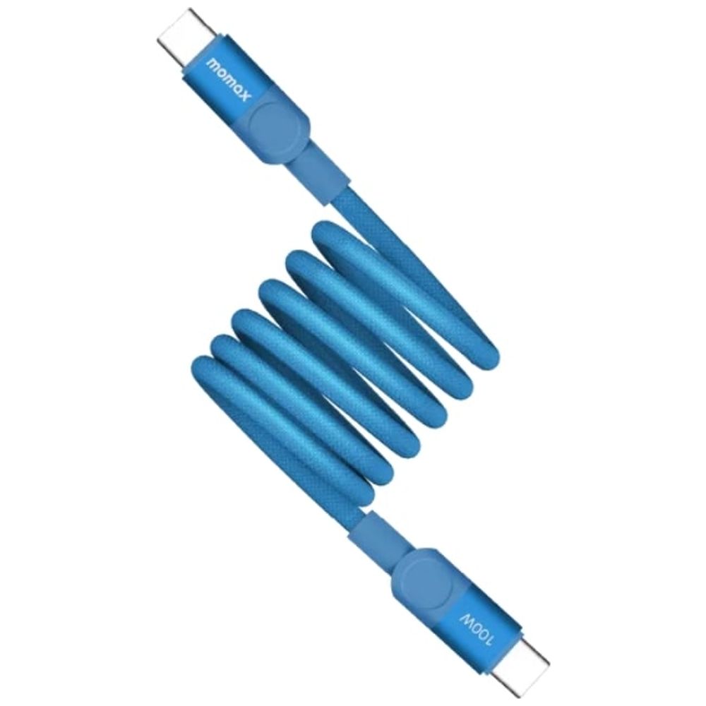 Momax Momax Mag.Link USB-C to USB-C Magnetic Cable - 1m - Up to 100W high-speed charging - Blue 1m, 100W – 11,750 IQD Iraq