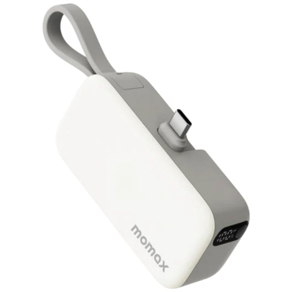 Momax Momax 1-Power Mini - Compact and Innovative Power Bank - 3-In-1 Design - 5000mAh Capacity - PD 20W Fast Charging - Titanium 5000mAh