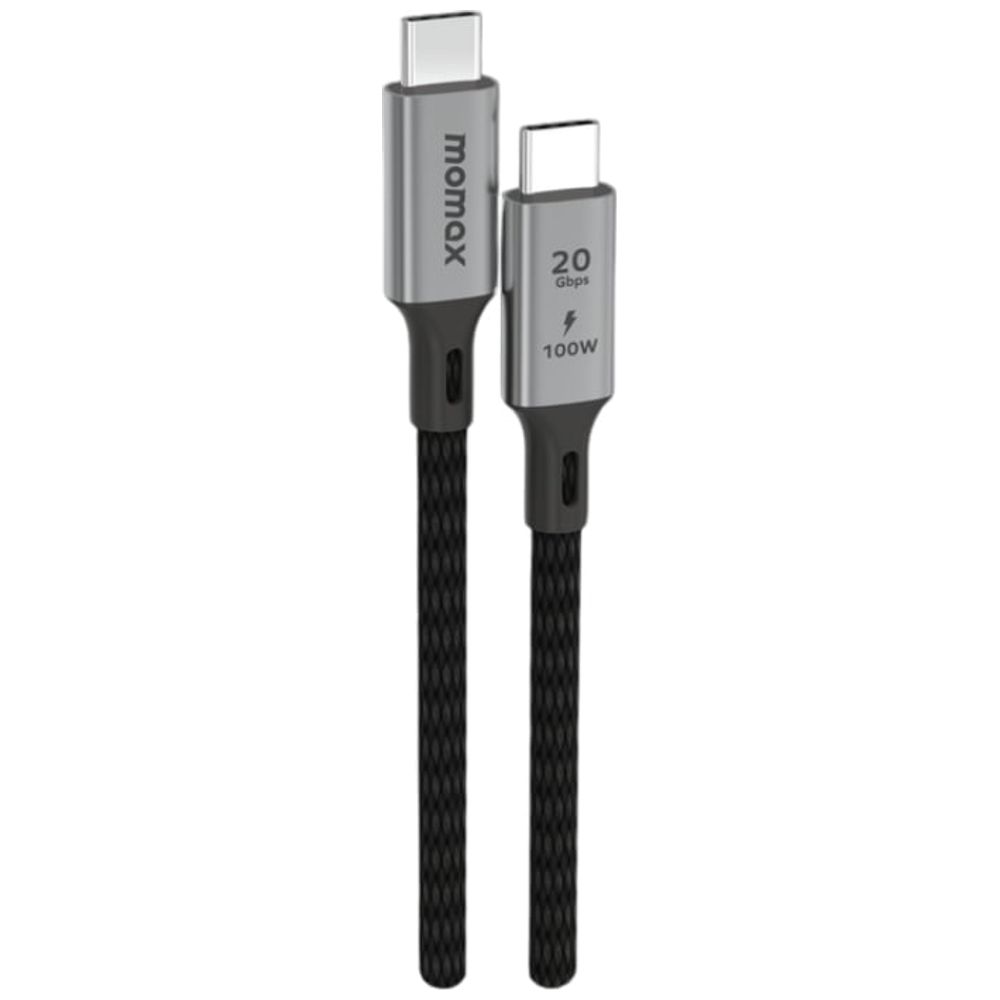 Momax Momax Elite - USB-C To USB-C Cable - 100W - 20Gbps USB3.2 Gen 2X2 - PD3.0 - 1 Meter - Black 1m, 100W